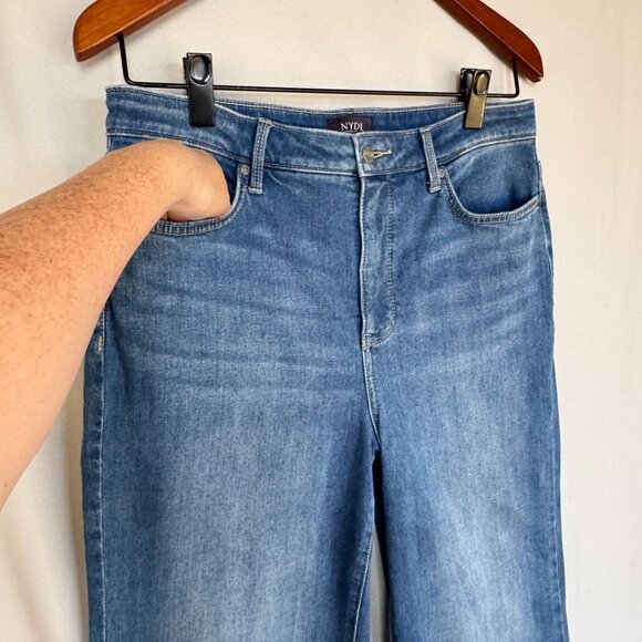 NYDJ Mia Palazzo Jeans: Fairmont Wash LIFTXTUCK High Waist Wide Leg Size 10 - Picture 5 of 15